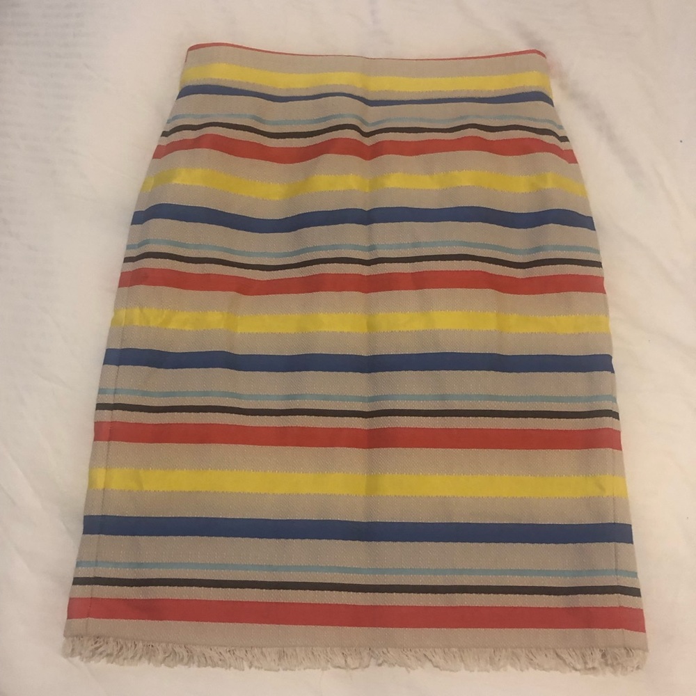 JCrew Tweed Multicolor Striped Pencil Skirt